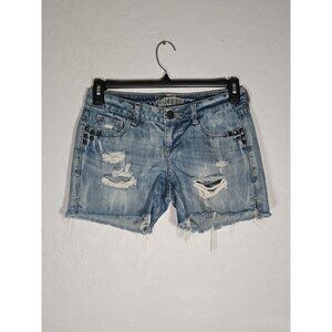 Decree Cut Off Studded Details 5 Pocket Blue Jean Shorts size 3 (32x4.5 )